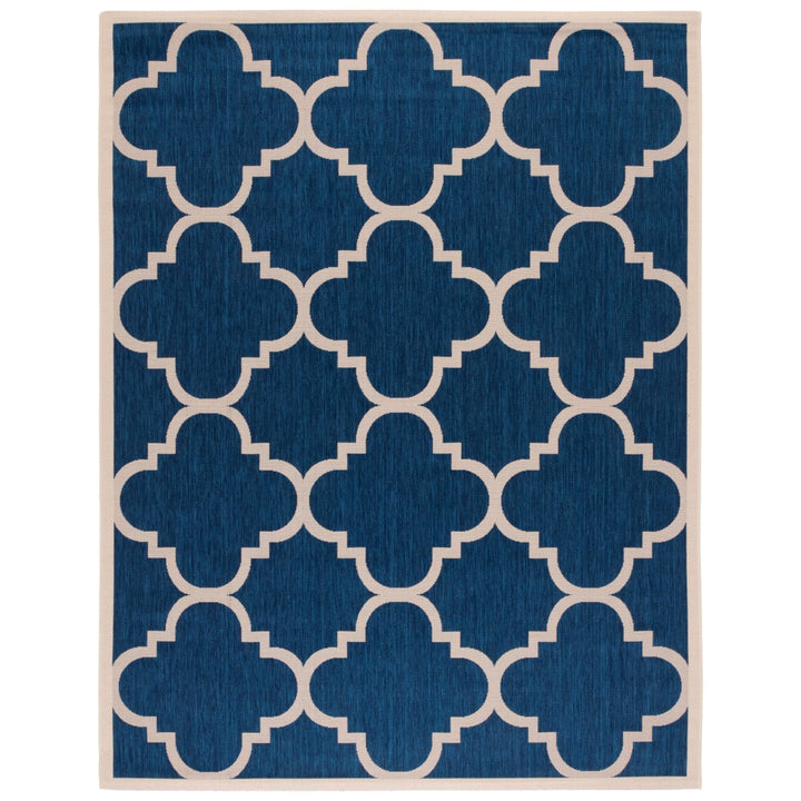 SAFAVIEH Indoor Outdoor CY6243-268 Courtyard Navy / Beige Rug Image 1