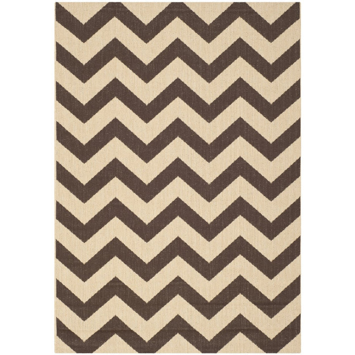 SAFAVIEH Outdoor CY6244-204 Courtyard Collection Dark Brown Rug Image 1