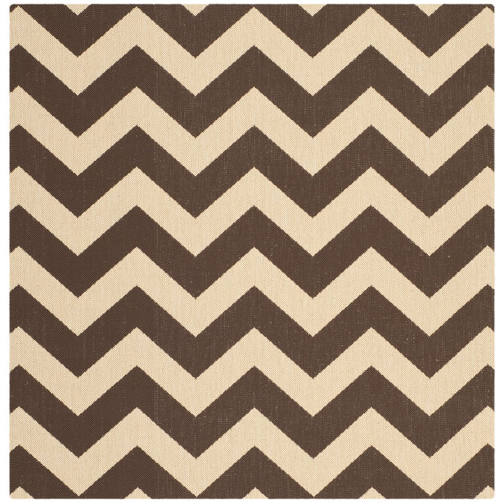 SAFAVIEH Outdoor CY6244-204 Courtyard Collection Dark Brown Rug Image 1