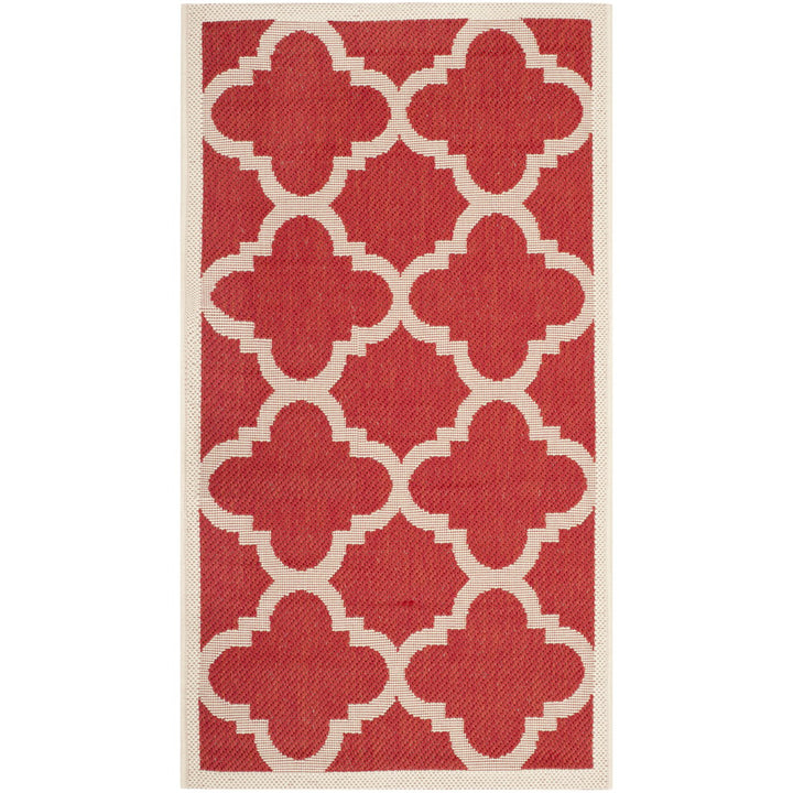 SAFAVIEH Outdoor CY6243-248 Courtyard Collection Red Rug Image 1