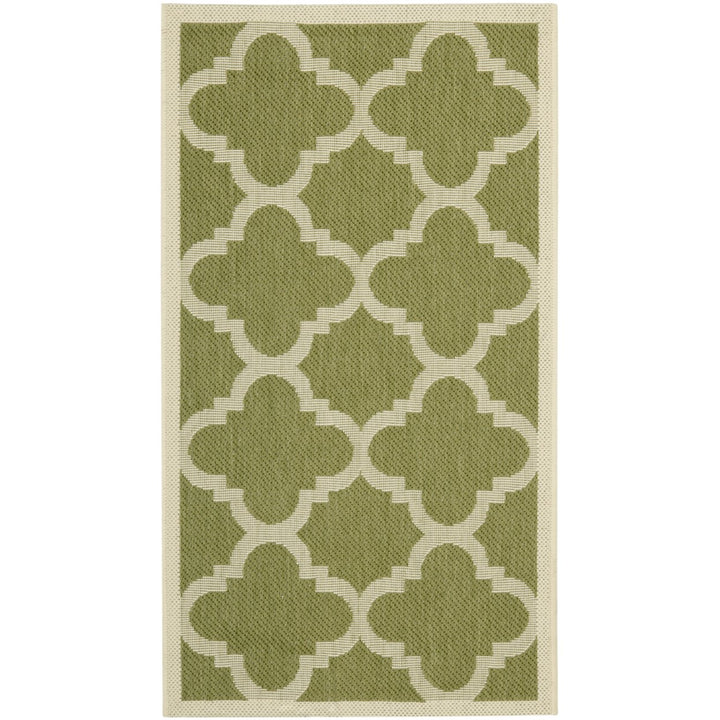 SAFAVIEH Indoor Outdoor CY6243-244 Courtyard Green / Beige Rug Image 1