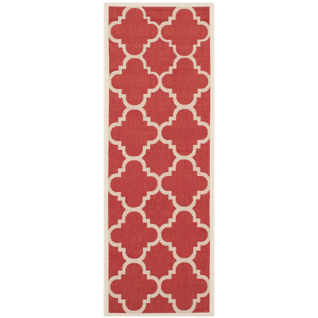 SAFAVIEH Outdoor CY6243-248 Courtyard Collection Red Rug Image 9