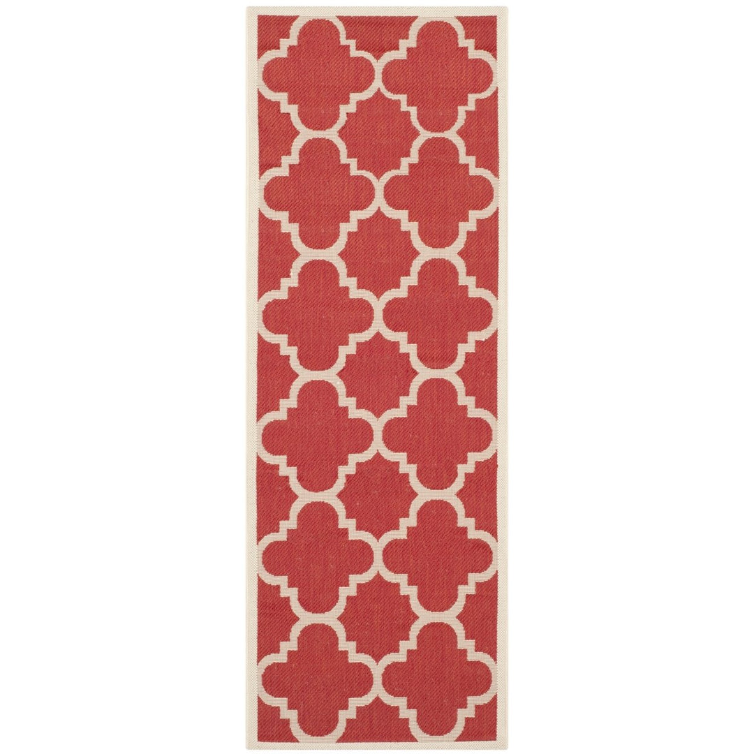 SAFAVIEH Outdoor CY6243-248 Courtyard Collection Red Rug Image 1