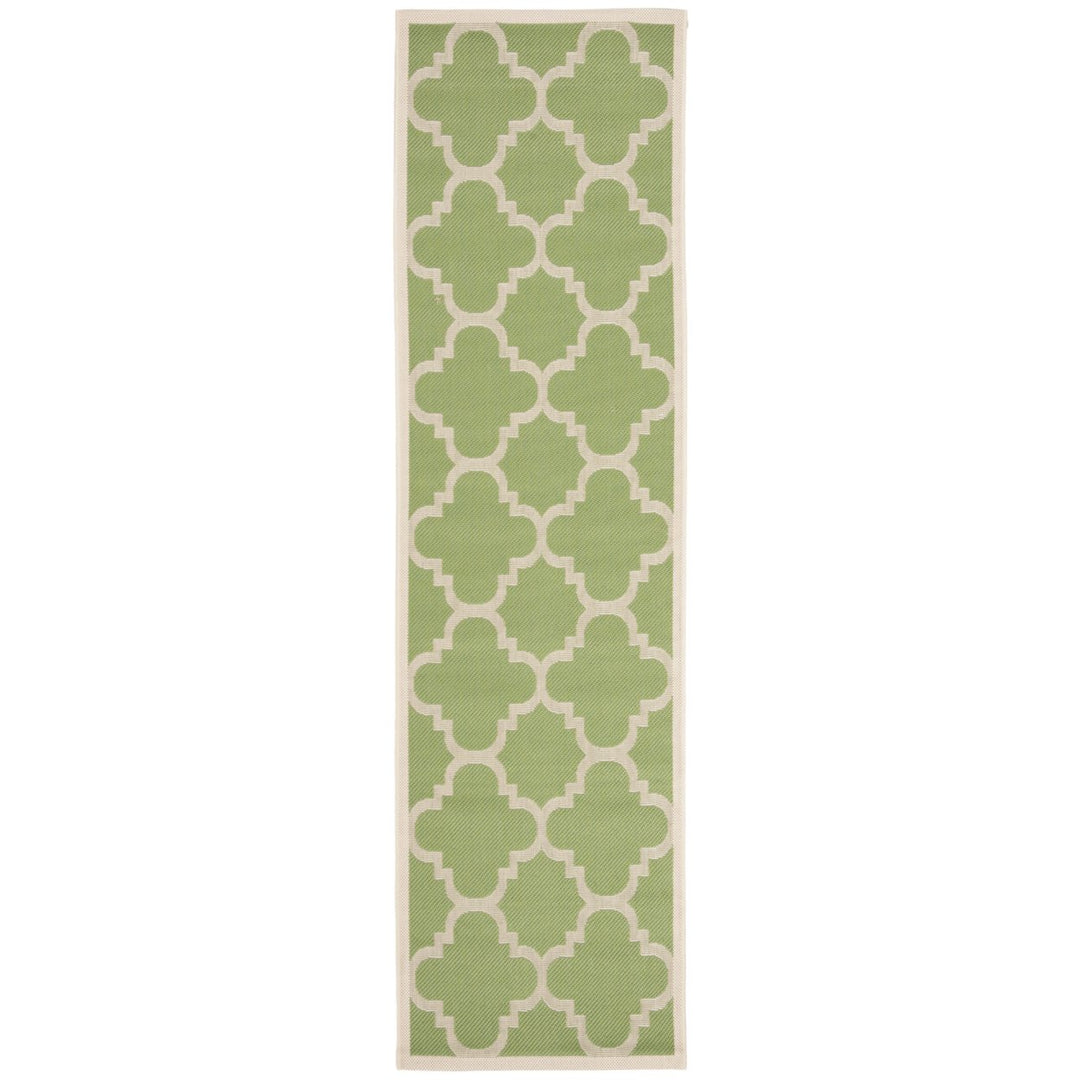 SAFAVIEH Indoor Outdoor CY6243-244 Courtyard Green / Beige Rug Image 1