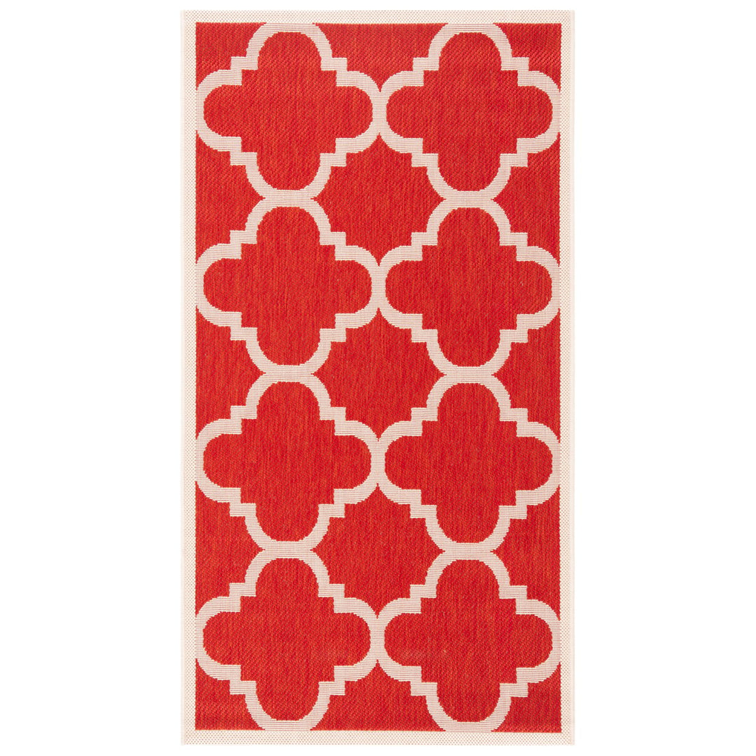 SAFAVIEH Outdoor CY6243-248 Courtyard Collection Red Rug Image 1