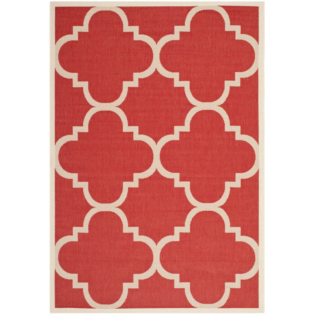 SAFAVIEH Outdoor CY6243-248 Courtyard Collection Red Rug Image 1