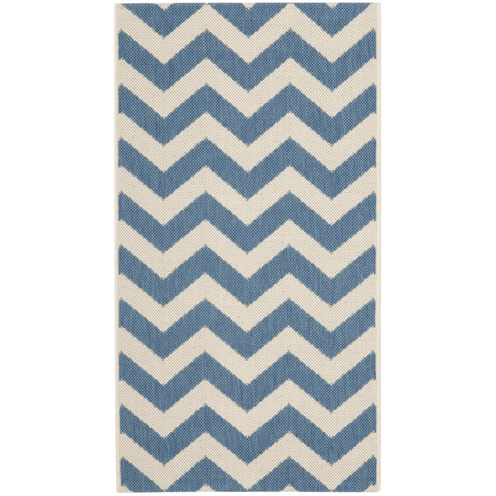 SAFAVIEH Indoor Outdoor CY6244-243 Courtyard Blue / Beige Rug Image 1