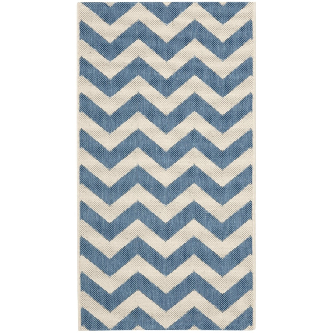 SAFAVIEH Indoor Outdoor CY6244-243 Courtyard Blue / Beige Rug Image 1