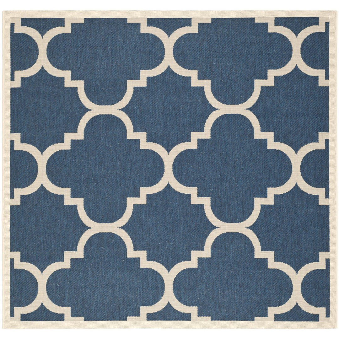 SAFAVIEH Indoor Outdoor CY6243-268 Courtyard Navy / Beige Rug Image 1