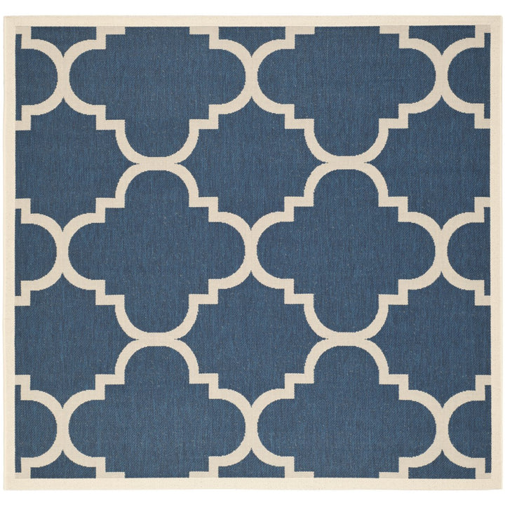 SAFAVIEH Indoor Outdoor CY6243-268 Courtyard Navy / Beige Rug Image 1