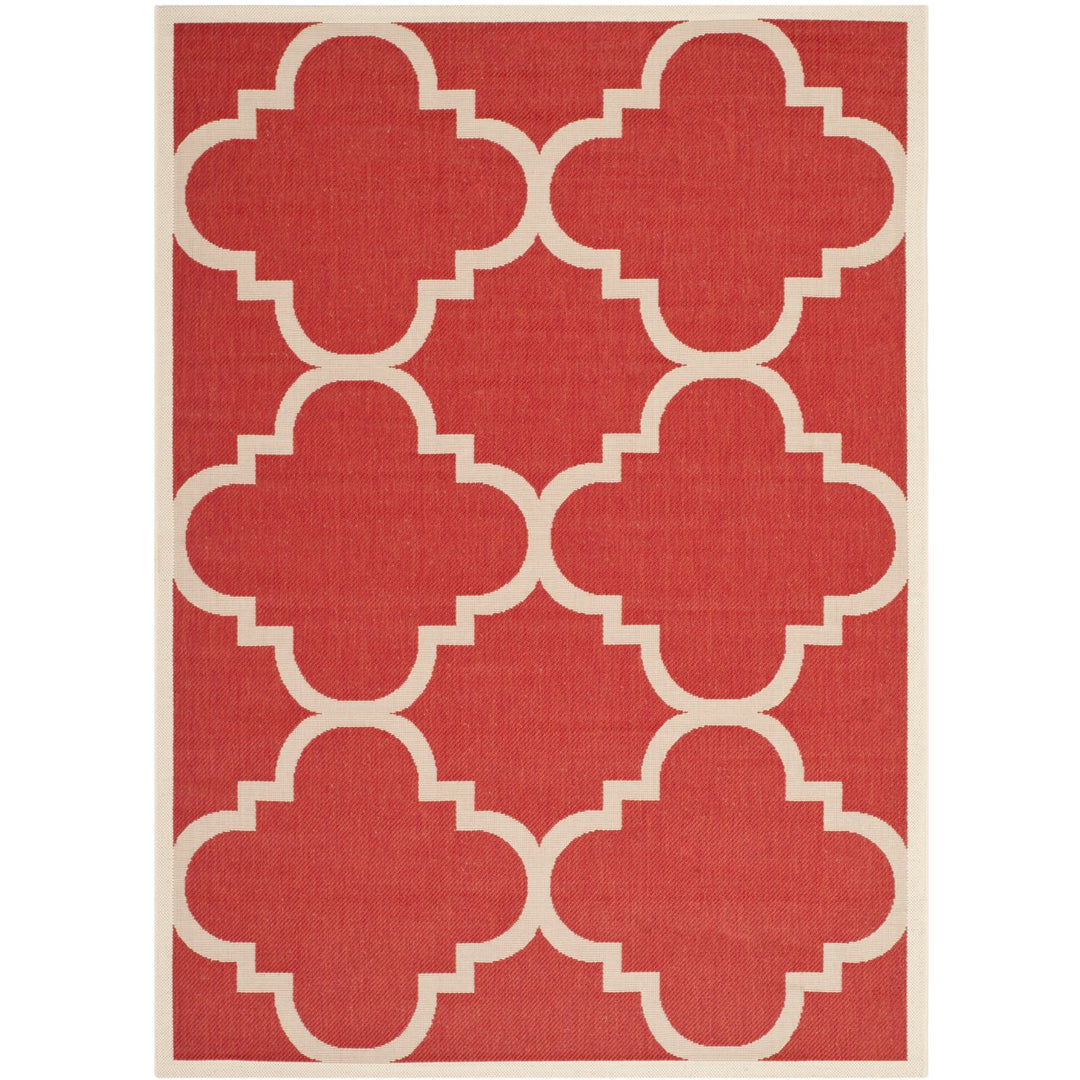 SAFAVIEH Outdoor CY6243-248 Courtyard Collection Red Rug Image 1