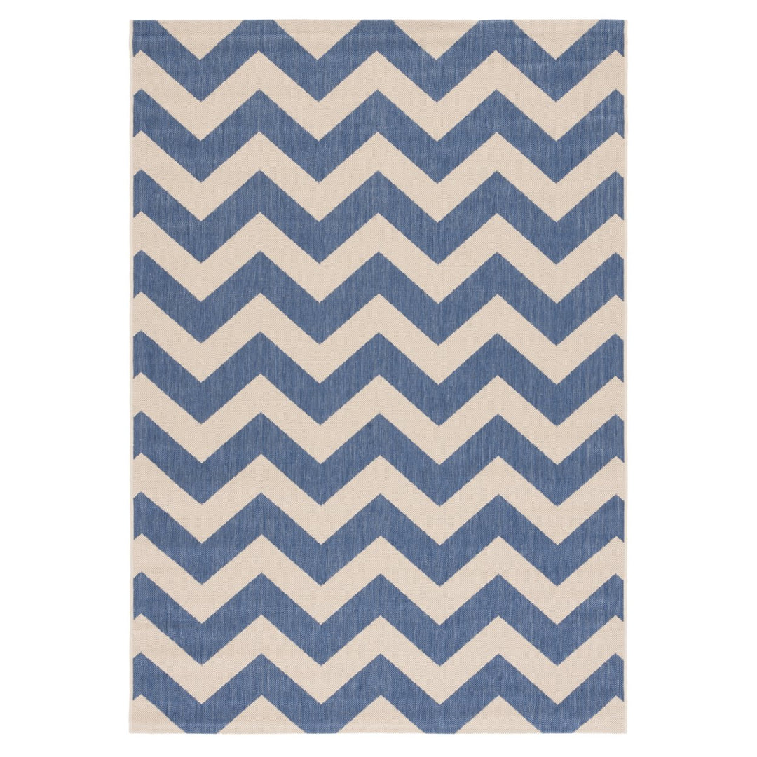 SAFAVIEH Indoor Outdoor CY6244-243 Courtyard Blue / Beige Rug Image 1