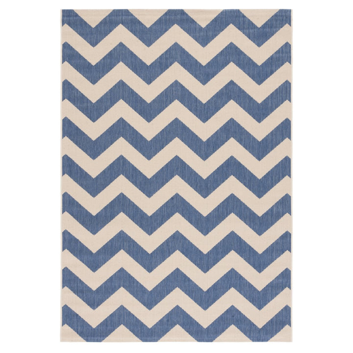 SAFAVIEH Indoor Outdoor CY6244-243 Courtyard Blue / Beige Rug Image 1