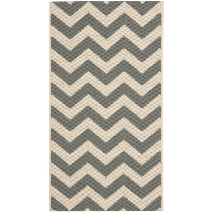 SAFAVIEH Indoor Outdoor CY6244-246 Courtyard Grey / Beige Rug Image 1