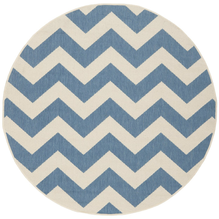 SAFAVIEH Indoor Outdoor CY6244-243 Courtyard Blue / Beige Rug Image 1