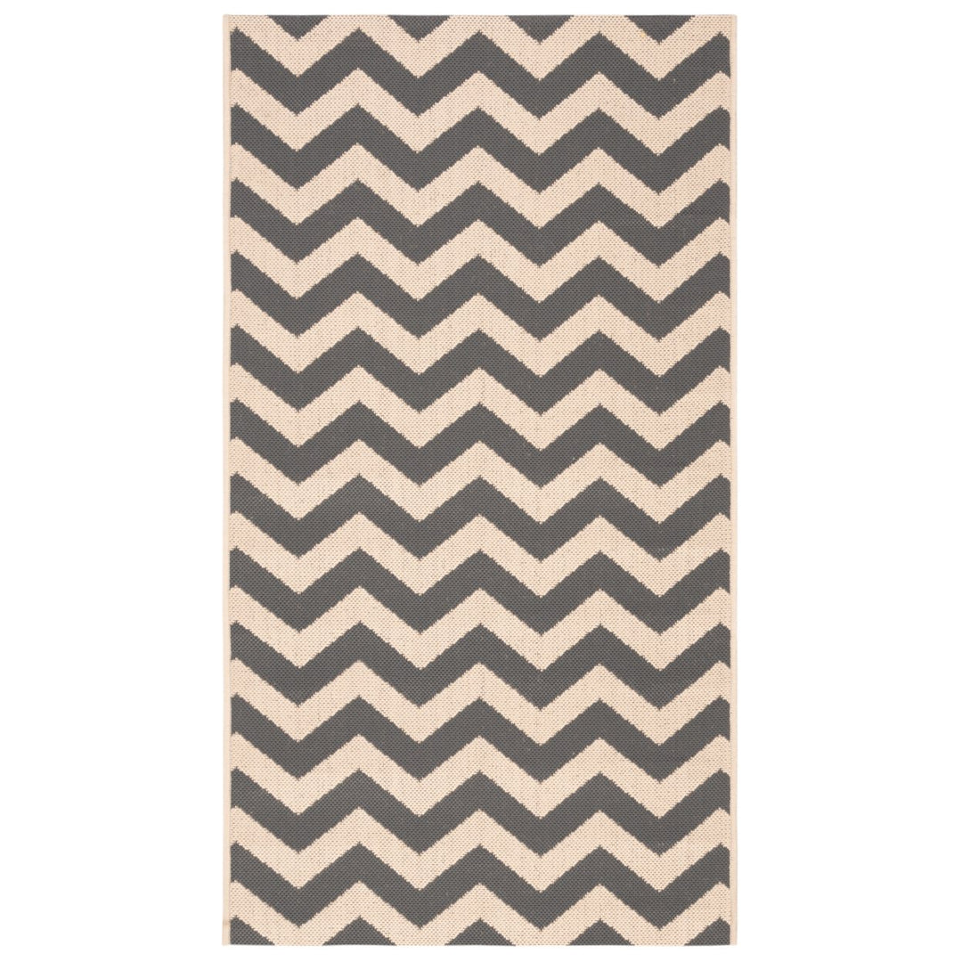 SAFAVIEH Indoor Outdoor CY6244-246 Courtyard Grey / Beige Rug Image 1