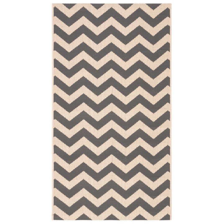 SAFAVIEH Indoor Outdoor CY6244-246 Courtyard Grey / Beige Rug Image 1