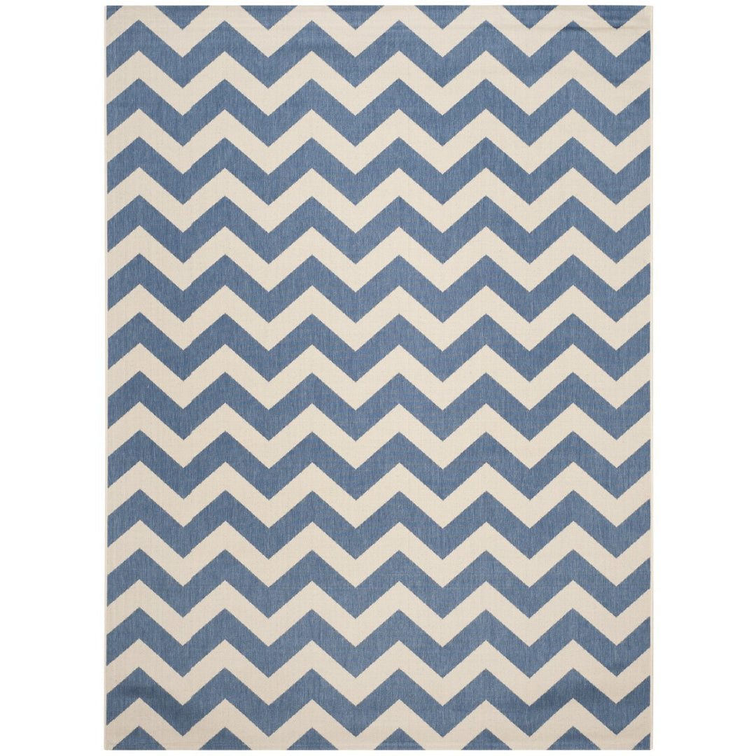 SAFAVIEH Indoor Outdoor CY6244-243 Courtyard Blue / Beige Rug Image 1