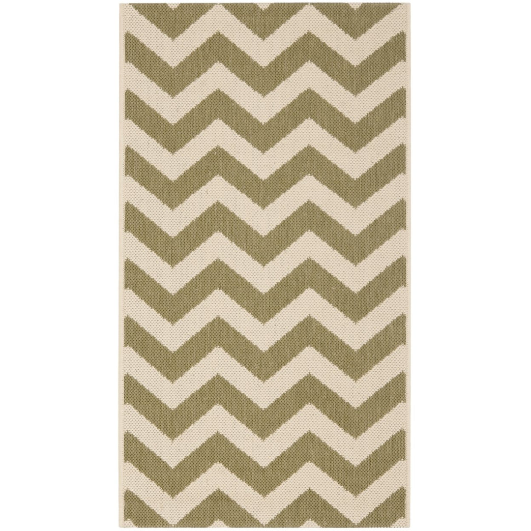 SAFAVIEH Indoor Outdoor CY6244-244 Courtyard Green / Beige Rug Image 1