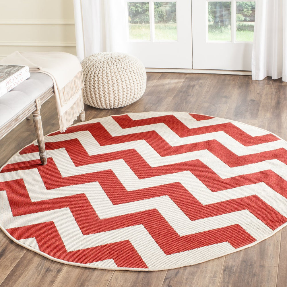 SAFAVIEH Outdoor CY6244-248 Courtyard Collection Red Rug Image 2