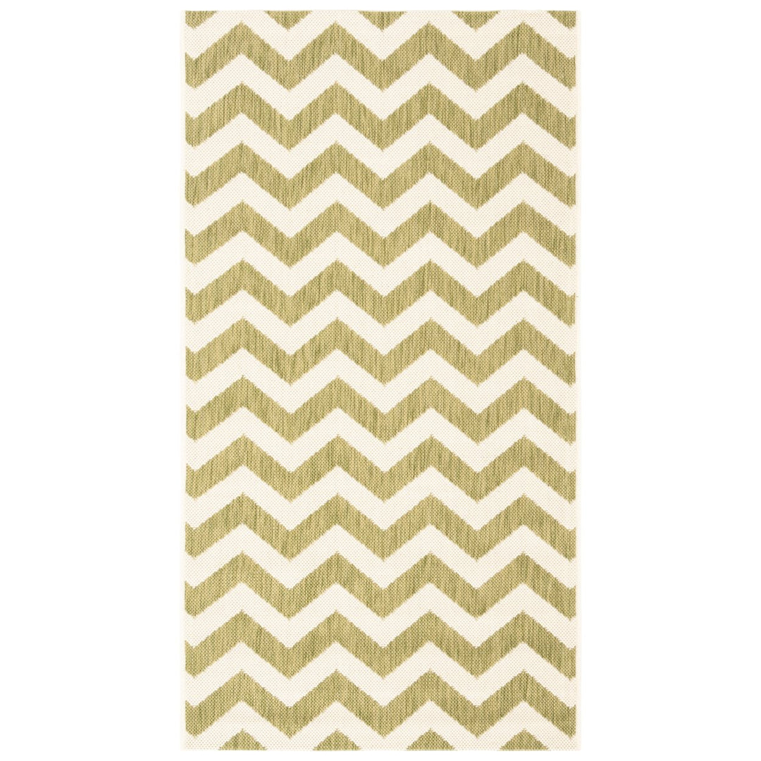 SAFAVIEH Indoor Outdoor CY6244-244 Courtyard Green / Beige Rug Image 1