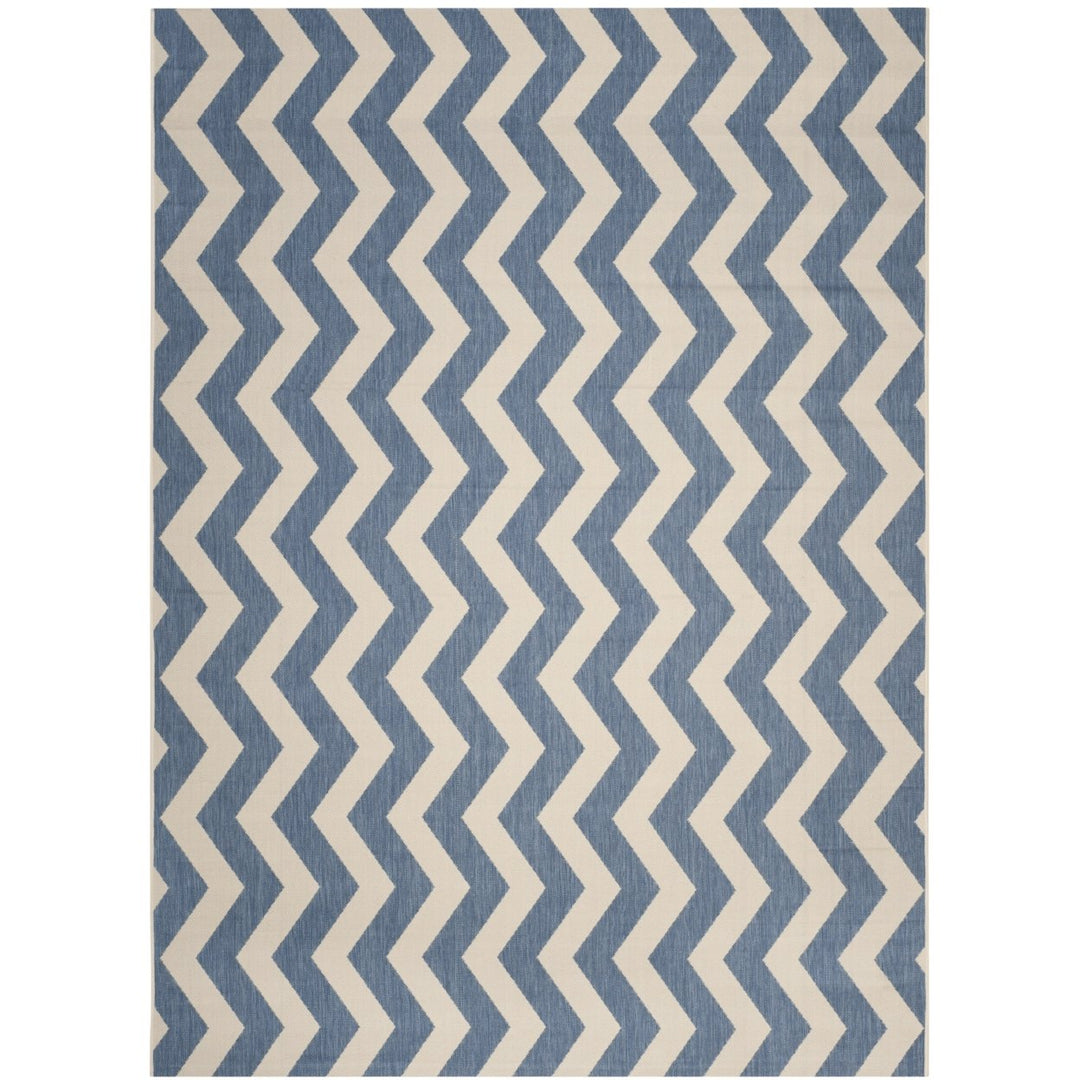 SAFAVIEH Indoor Outdoor CY6245-243 Courtyard Blue / Beige Rug Image 1