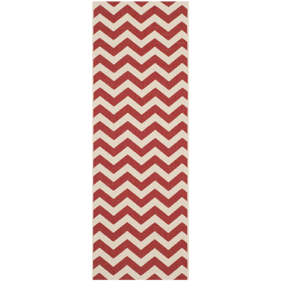 SAFAVIEH Outdoor CY6244-248 Courtyard Collection Red Rug Image 6