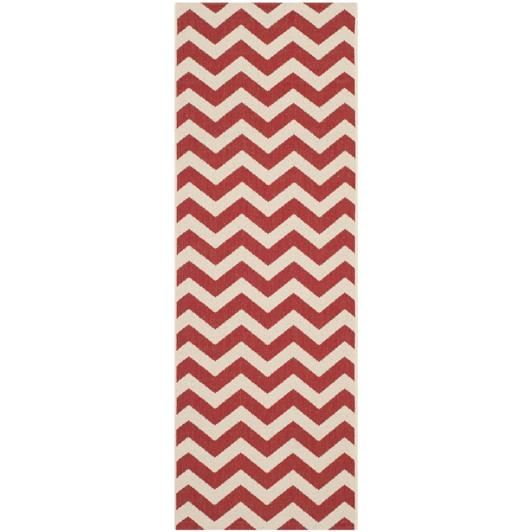 SAFAVIEH Outdoor CY6244-248 Courtyard Collection Red Rug Image 1