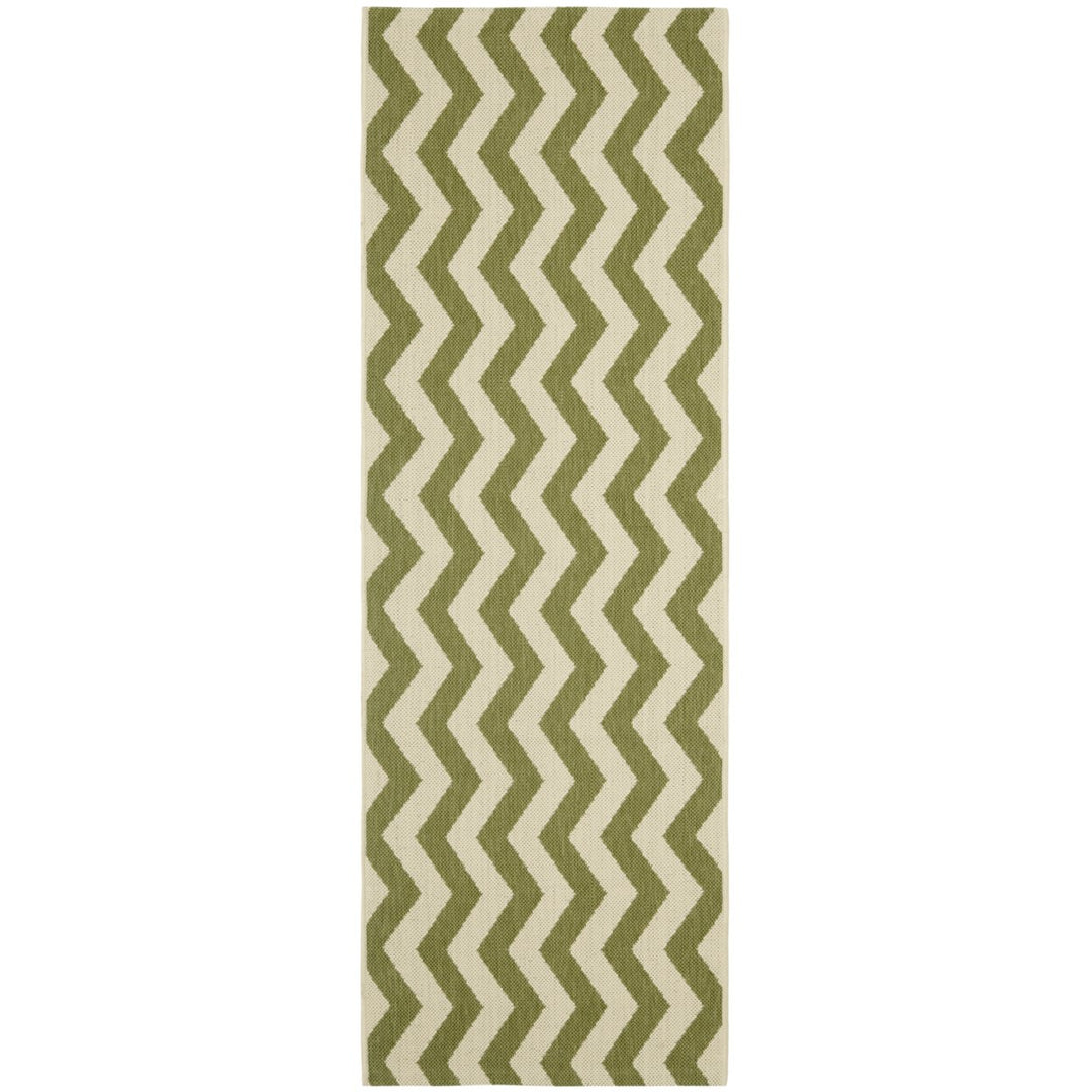 SAFAVIEH Indoor Outdoor CY6245-244 Courtyard Green / Beige Rug Image 1