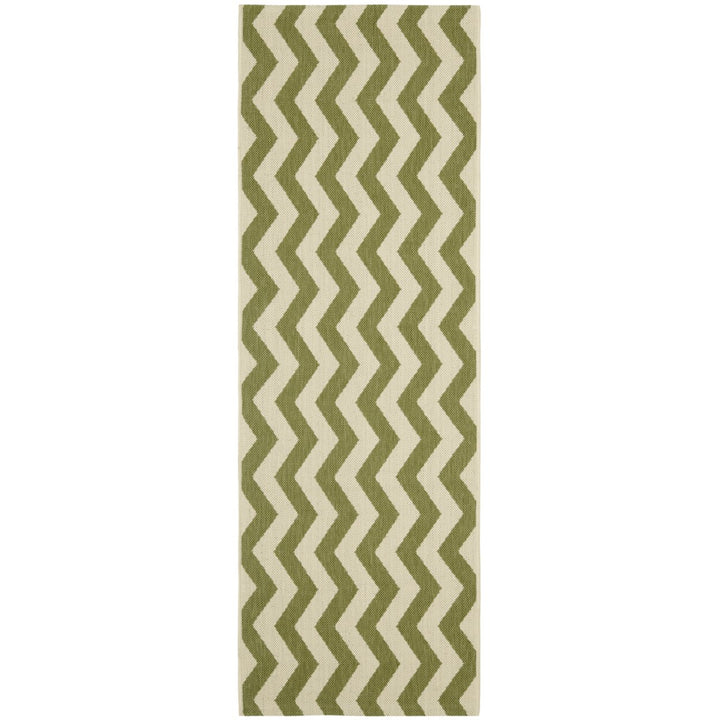 SAFAVIEH Indoor Outdoor CY6245-244 Courtyard Green / Beige Rug Image 1