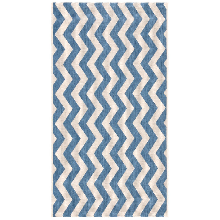 SAFAVIEH Indoor Outdoor CY6245-243 Courtyard Blue / Beige Rug Image 1