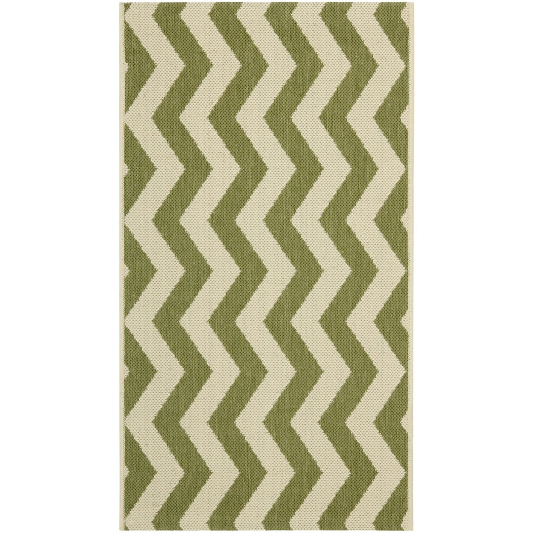 SAFAVIEH Indoor Outdoor CY6245-244 Courtyard Green / Beige Rug Image 1