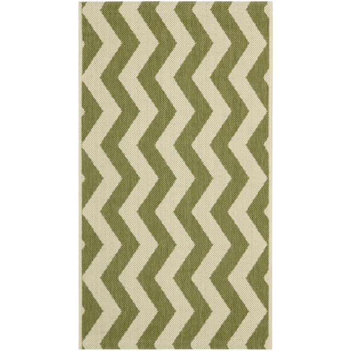 SAFAVIEH Indoor Outdoor CY6245-244 Courtyard Green / Beige Rug Image 1