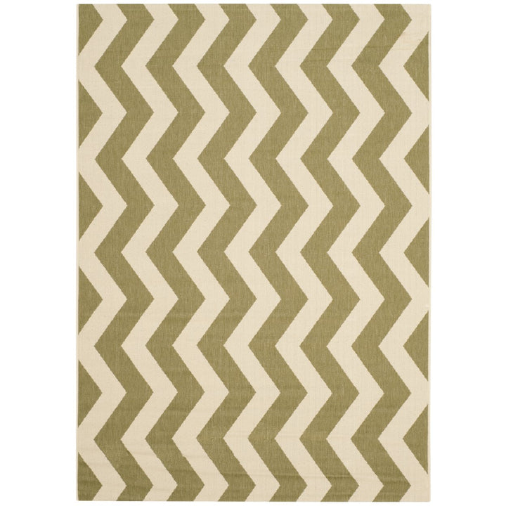 SAFAVIEH Indoor Outdoor CY6245-244 Courtyard Green / Beige Rug Image 1