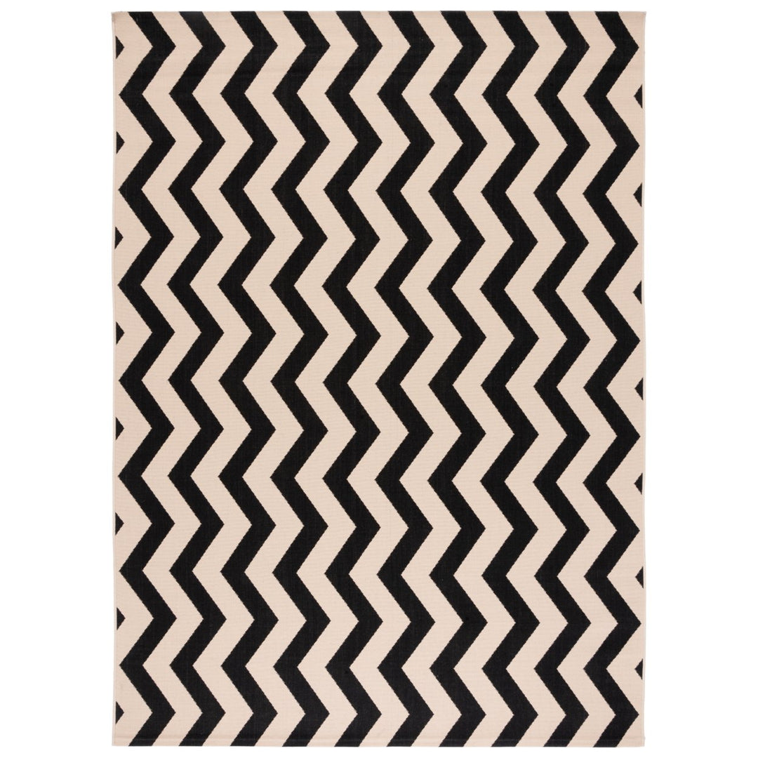 SAFAVIEH Indoor Outdoor CY6245-256 Courtyard Black / Beige Rug Image 1