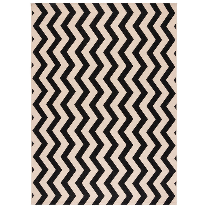 SAFAVIEH Indoor Outdoor CY6245-256 Courtyard Black / Beige Rug Image 1