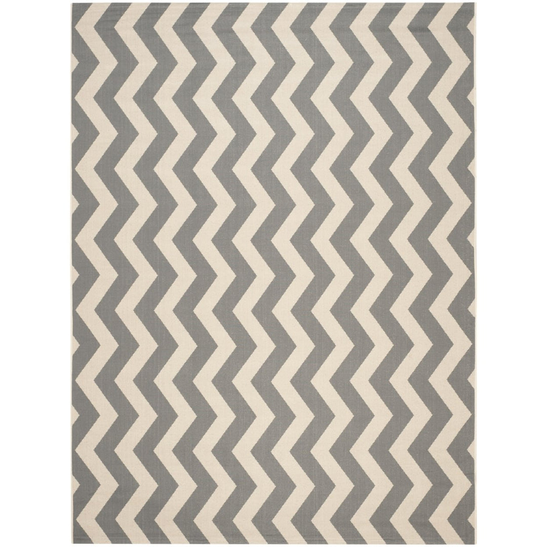 SAFAVIEH Indoor Outdoor CY6245-246 Courtyard Grey / Beige Rug Image 1