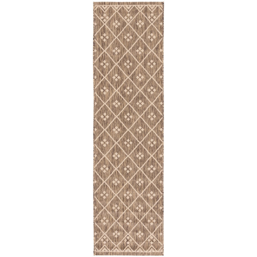 SAFAVIEH Outdoor CY6303-232 Courtyard Brown / Light Beige Rug Image 1