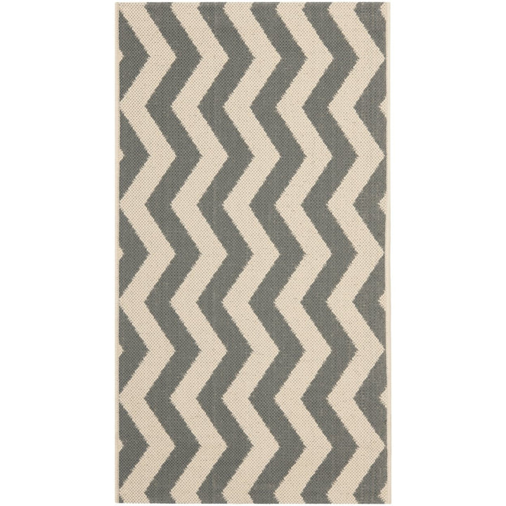 SAFAVIEH Indoor Outdoor CY6245-246 Courtyard Grey / Beige Rug Image 1