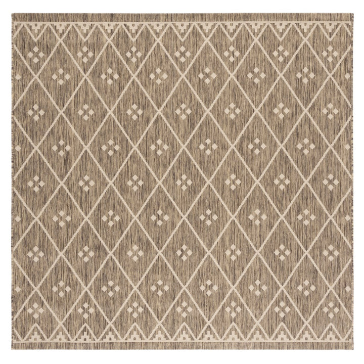 SAFAVIEH Outdoor CY6303-232 Courtyard Brown / Light Beige Rug Image 1