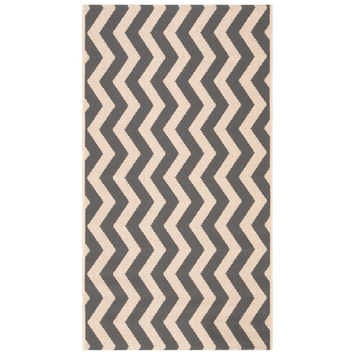 SAFAVIEH Indoor Outdoor CY6245-246 Courtyard Grey / Beige Rug Image 1