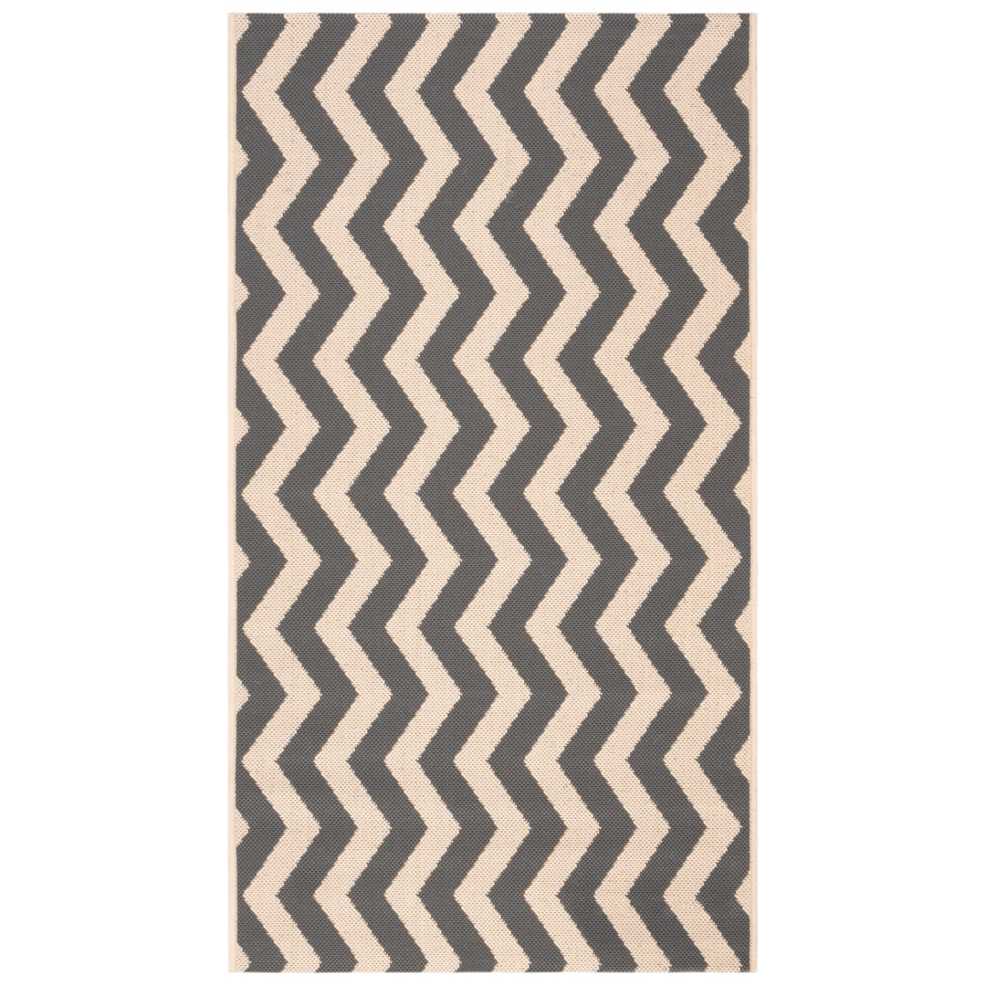 SAFAVIEH Indoor Outdoor CY6245-246 Courtyard Grey / Beige Rug Image 1