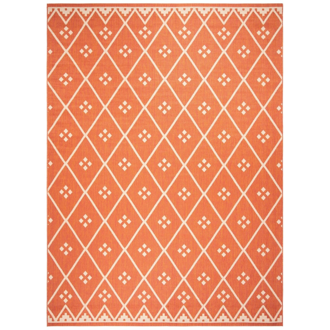 SAFAVIEH Outdoor CY6303-231 Courtyard Terracotta / Lt Beige Rug Image 1