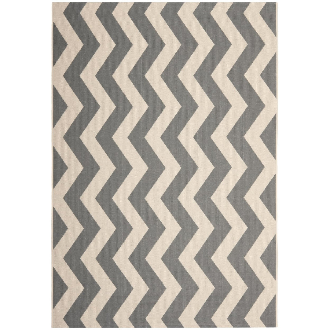 SAFAVIEH Indoor Outdoor CY6245-246 Courtyard Grey / Beige Rug Image 1