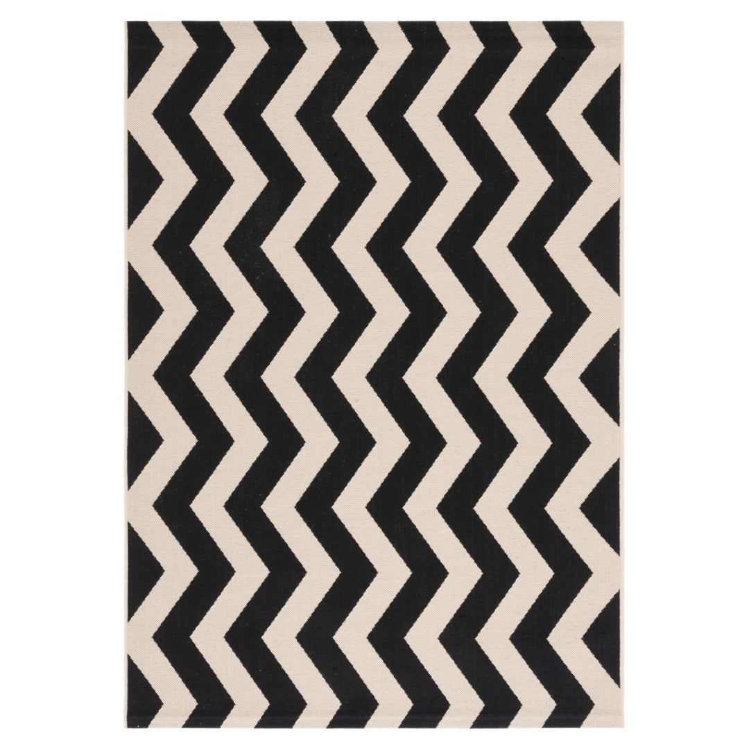 SAFAVIEH Indoor Outdoor CY6245-256 Courtyard Black / Beige Rug Image 1