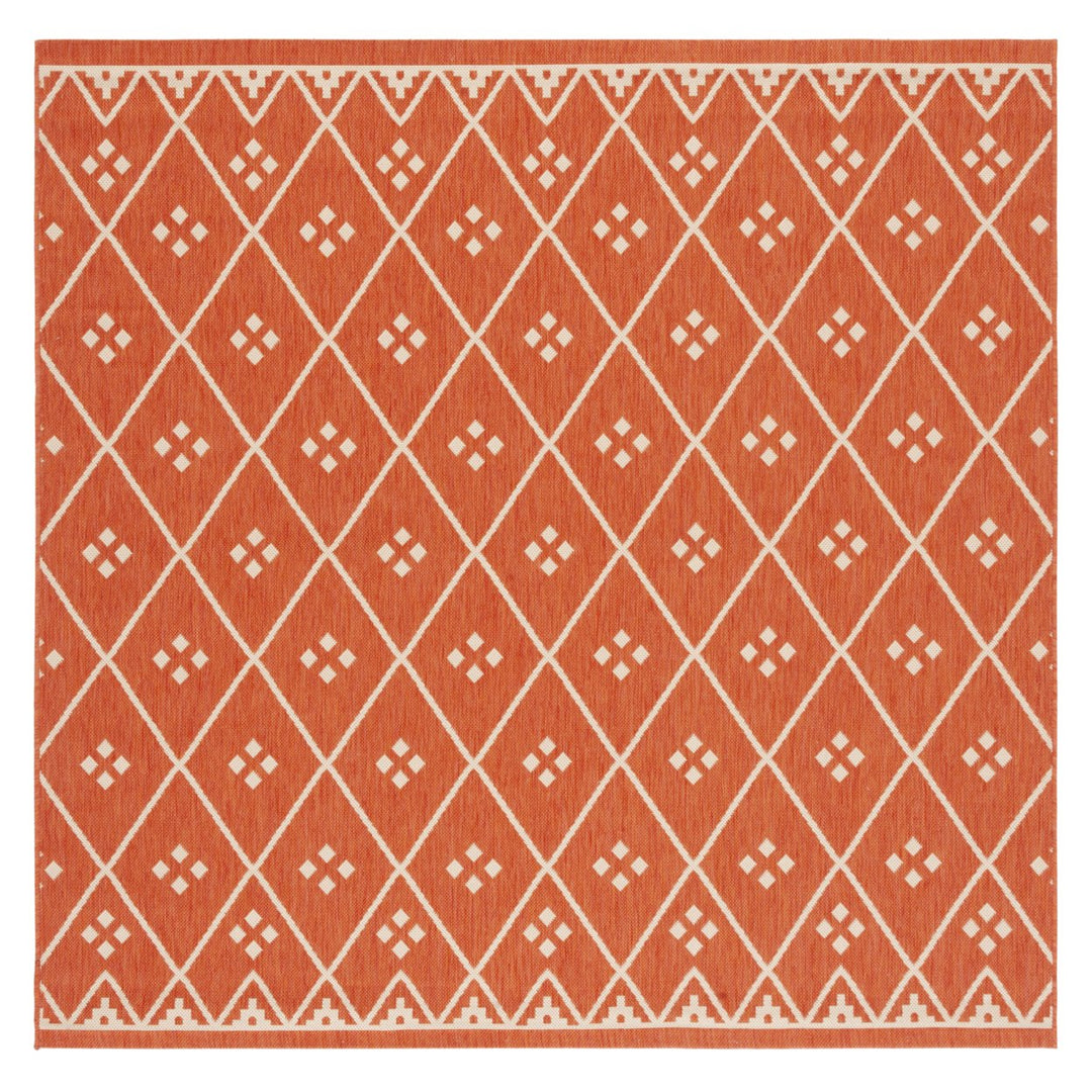 SAFAVIEH Outdoor CY6303-231 Courtyard Terracotta / Lt Beige Rug Image 1