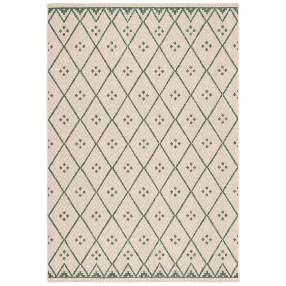 SAFAVIEH Indoor Outdoor CY6303-322 Courtyard Beige / Green Rug Image 1