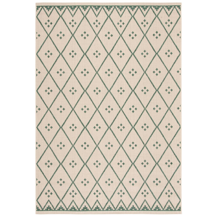 SAFAVIEH Indoor Outdoor CY6303-322 Courtyard Beige / Green Rug Image 1