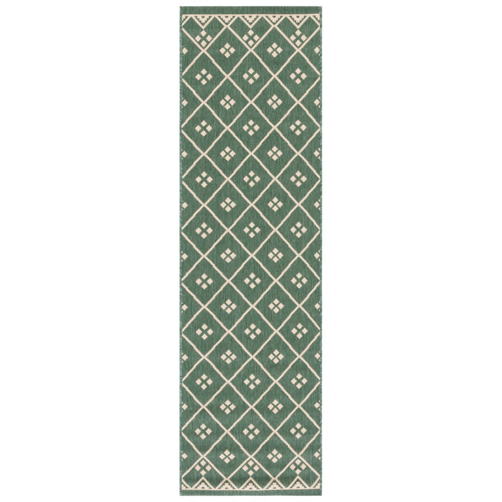 SAFAVIEH Outdoor CY6303-323 Courtyard Dark Green / Beige Rug Image 1