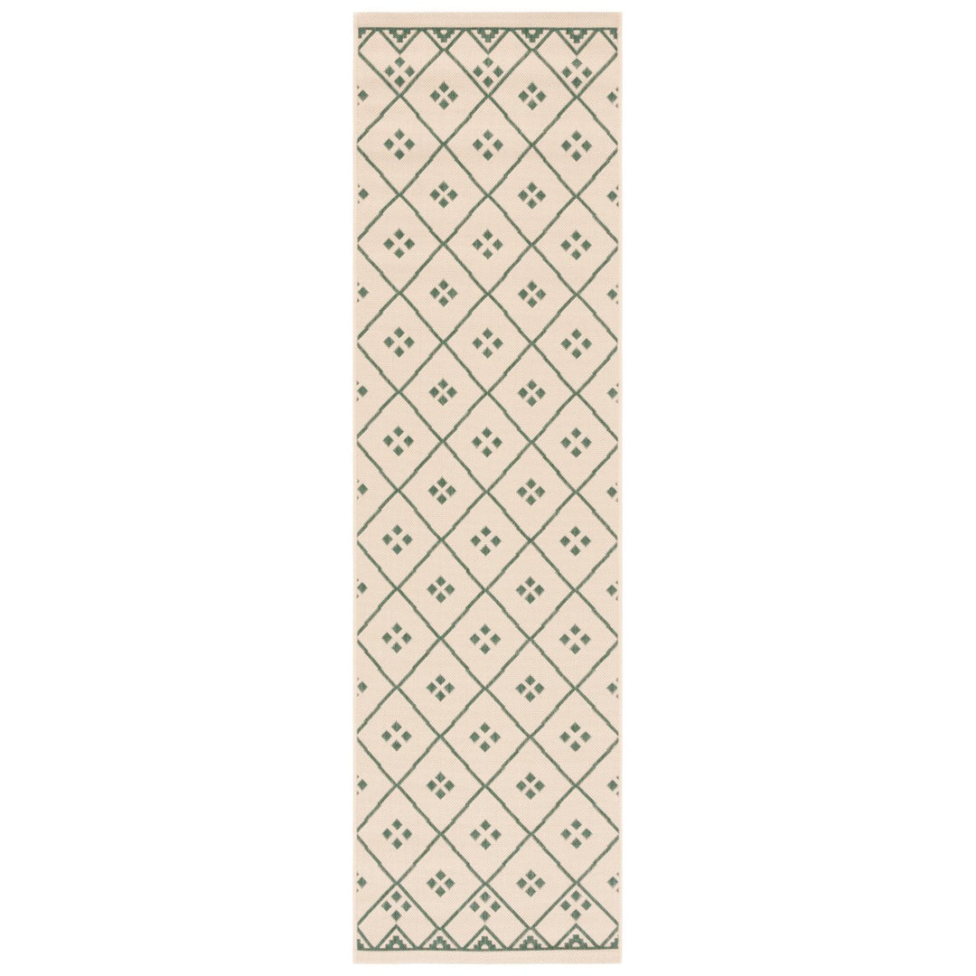 SAFAVIEH Indoor Outdoor CY6303-322 Courtyard Beige / Green Rug Image 1